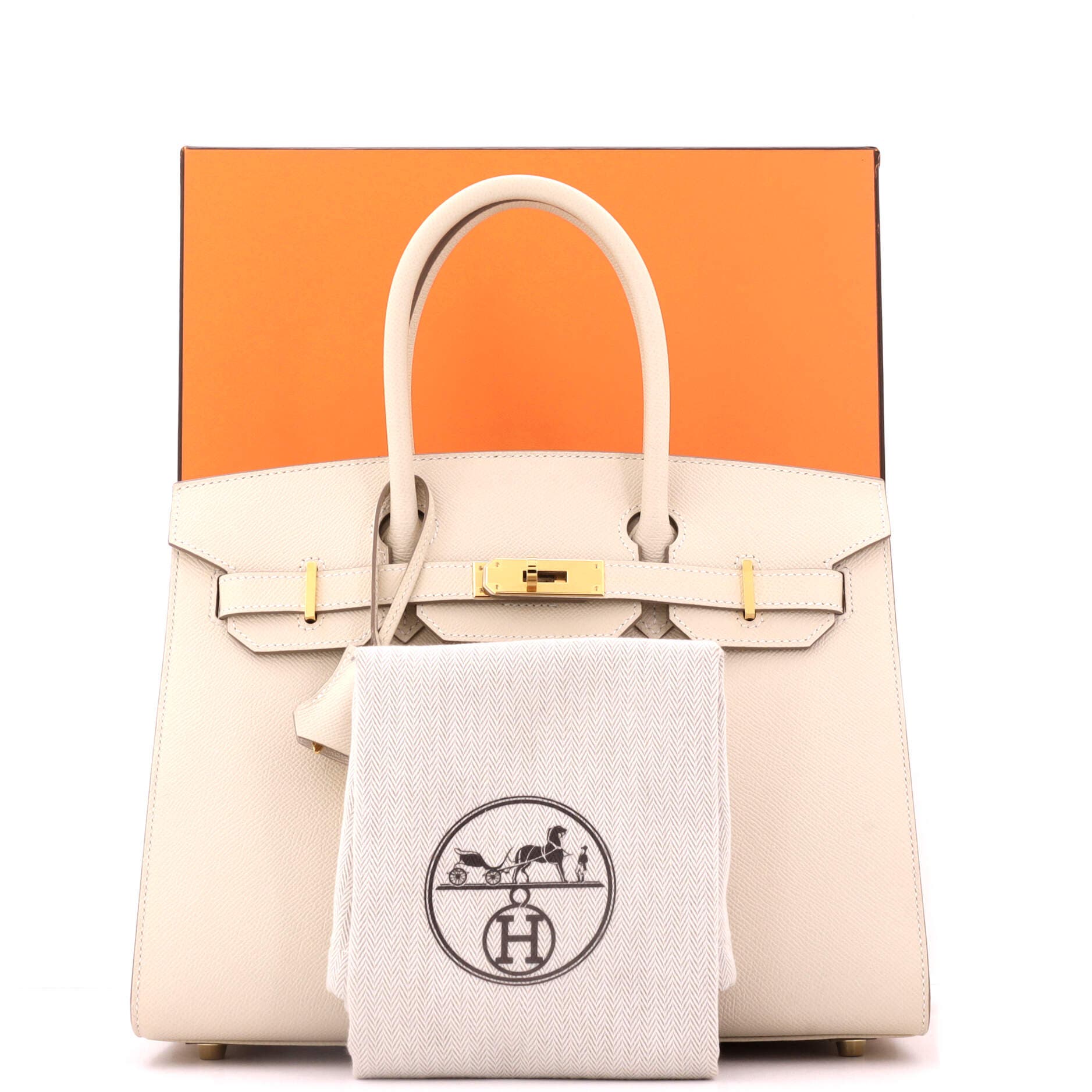 Pre-Owned Hermes Birkin Sellier Bag Light Epsom with Gold Hardware 30, Alternate, color, Craie