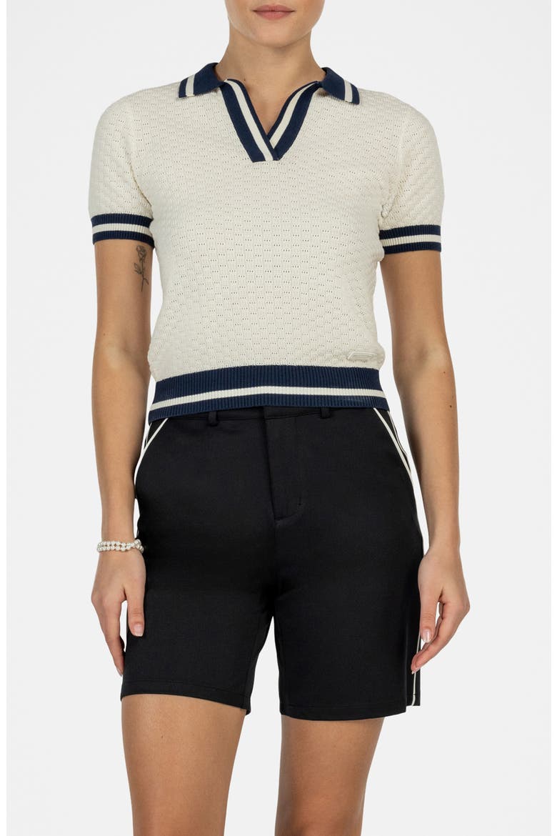 Clubhouse Tipped Pima Cotton Polo, Main, color, WHITE/ NAVY