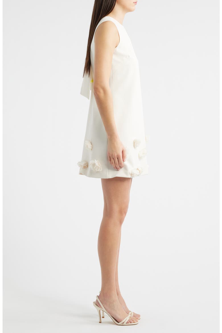 Rosette Shift Dress, Alternate, color, WHITE DOVE