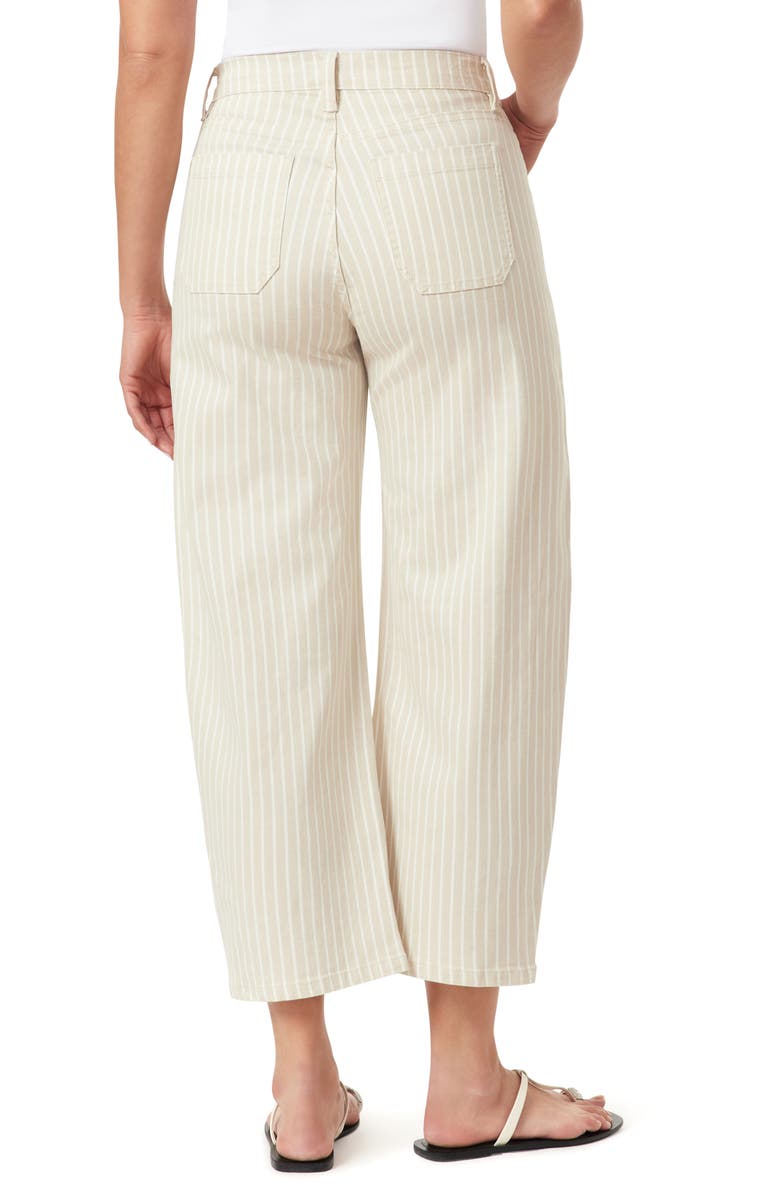 Kensie Barrel Leg Ankle Pants, Alternate, color, Harbor Stripe Almond Milk