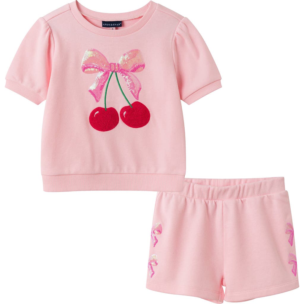 Andy & Evan Kids' French Terry Graphic Top & Shorts Set