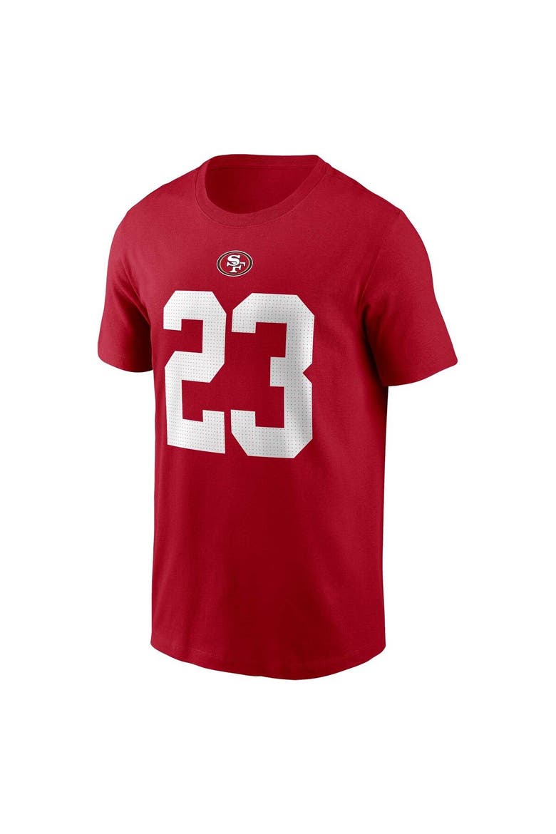 Men's Nike Christian McCaffrey Scarlet San Francisco 49ers Player Name & Number T-Shirt, Alternate, color, Scarlet