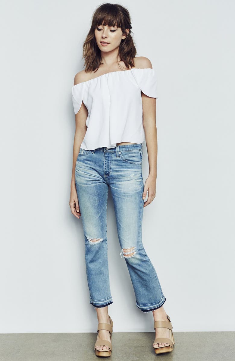 AG 'Jodi' Released Hem Crop Slim Flare Jeans, Alternate, color,