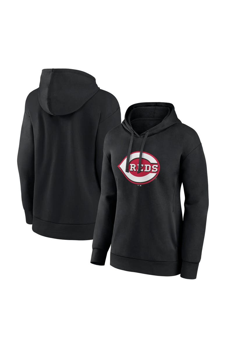Women's Fanatics Branded Black Cincinnati Reds Logo Pullover Hoodie, Main, color, Black