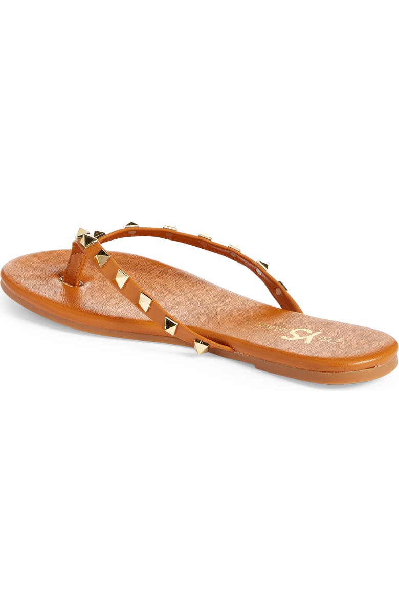 Yosi Samra Rivington Stud Flip Flop, Alternate, color, Cognac