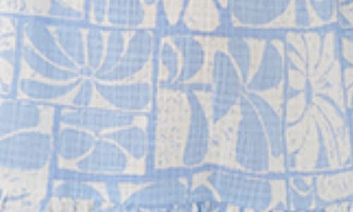 Rip Curl Print Knotted Sleeveless Tiered Maxi Sundress In Blue