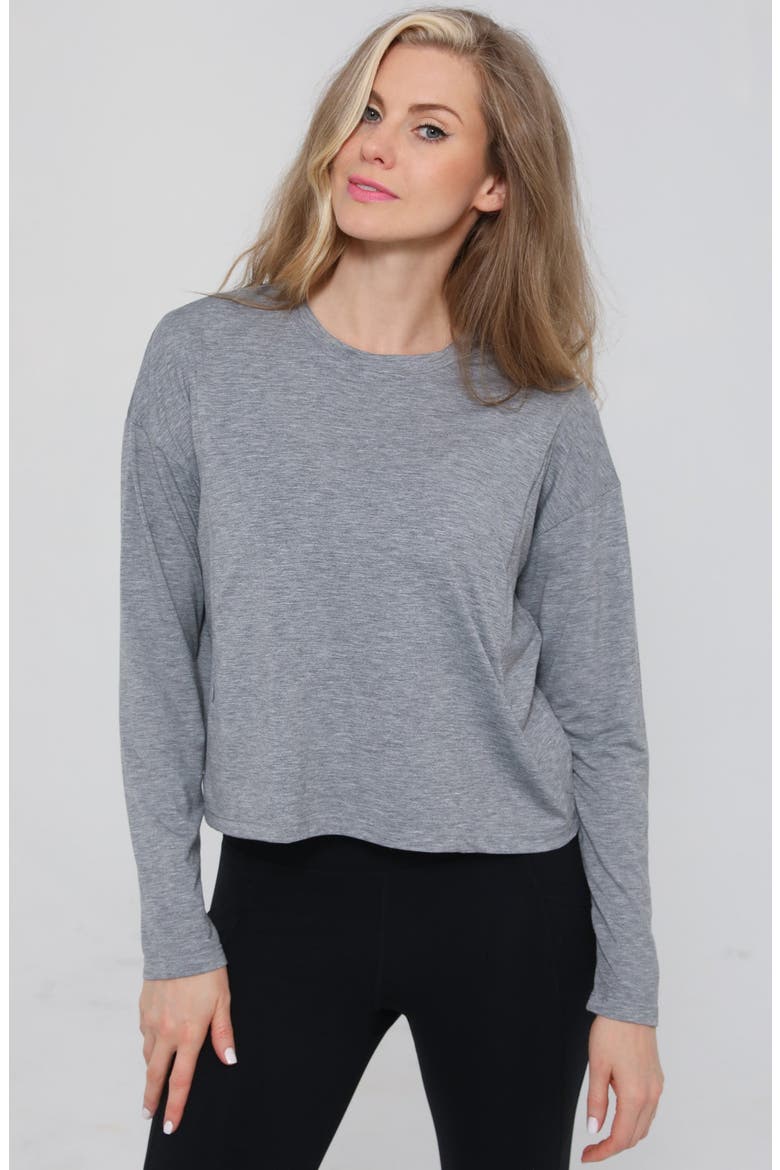 Abigail Long Sleeve Nursing Pullover, Main, color, Heather Gray