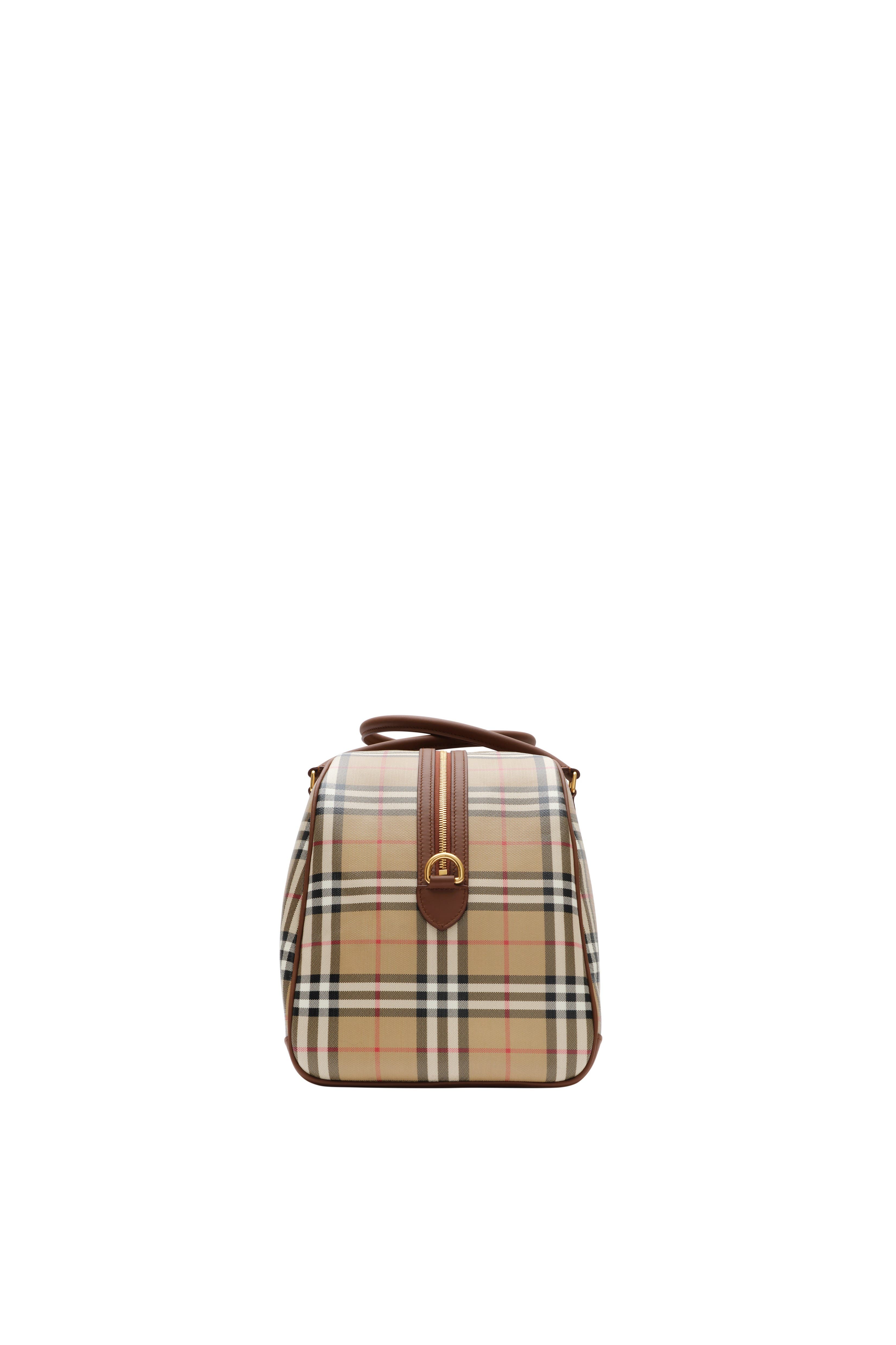 Burberry Check Holdall, Alternate, color, Archive Beige