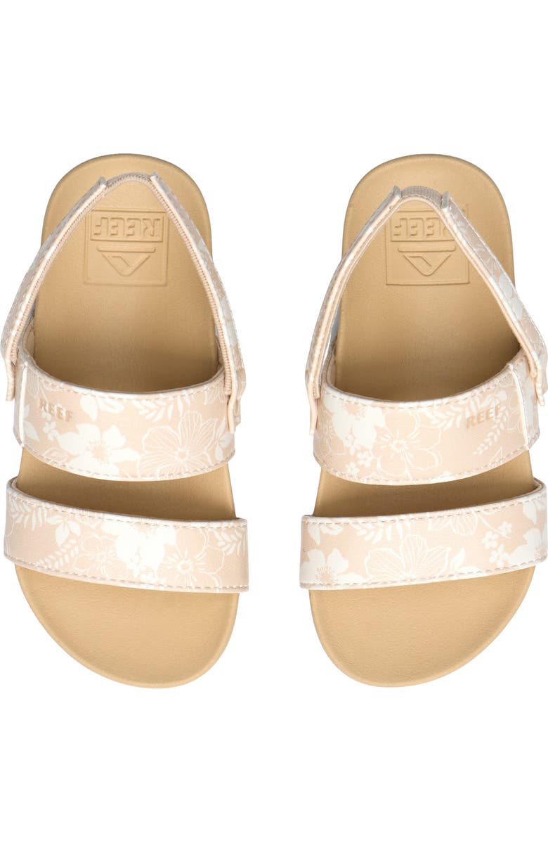 Reef Kids' Little Cushion Vista Slingback Sandal, Alternate, color, White Floral/ Tan