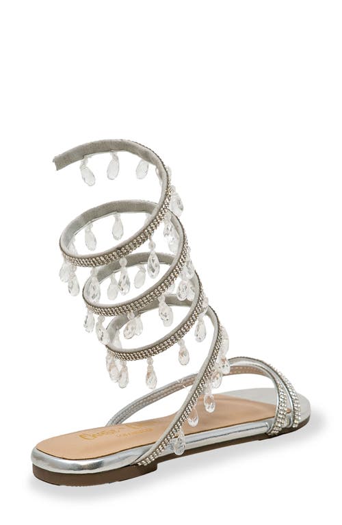 Chase & Chloe Chase And Chloe Irma Rhinestone Coil Ankle Wrap Sandal
