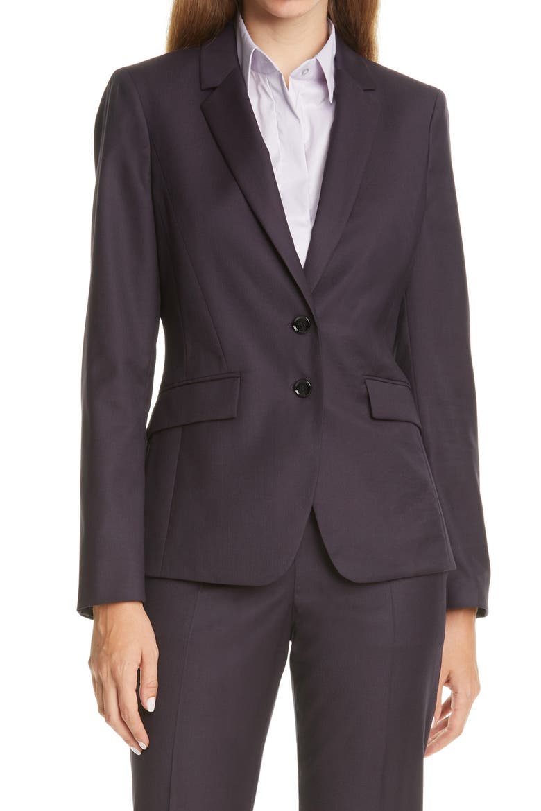 Jesulea Mini Houndstooth Blazer, Main, color, GRAPE MINI HOUNDSTOOTH