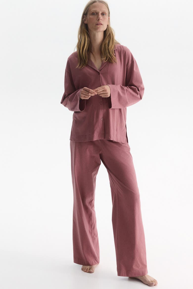 Mama Cotton Pajamas, Alternate, color, Dark dusty pink