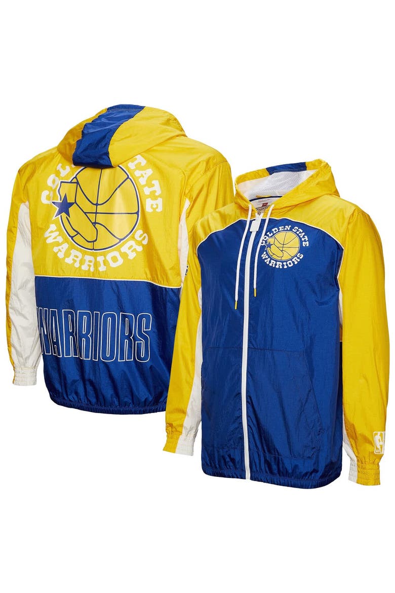 Men's Mitchell & Ness Royal Golden State Warriors Hardwood Classics Big Shot Premium Full-Zip Windbreaker Jacket, Main, color, Royal