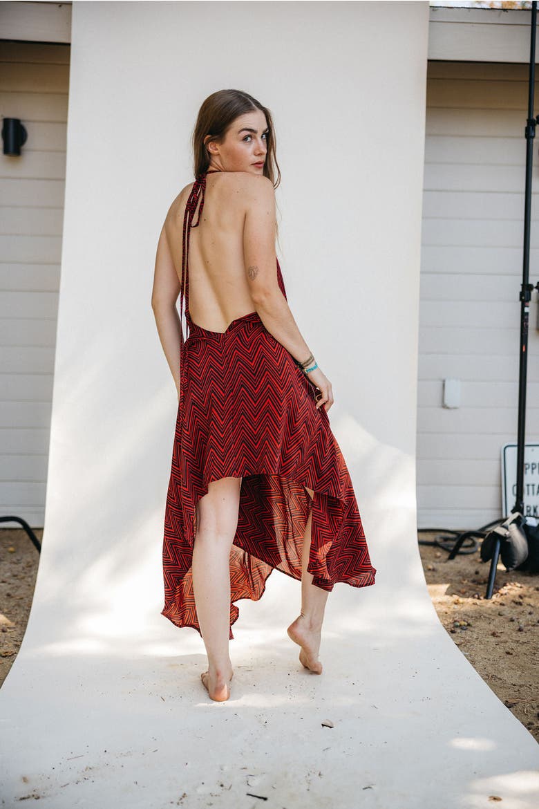 Classic Silk Dress Solstice, Alternate, color, Red
