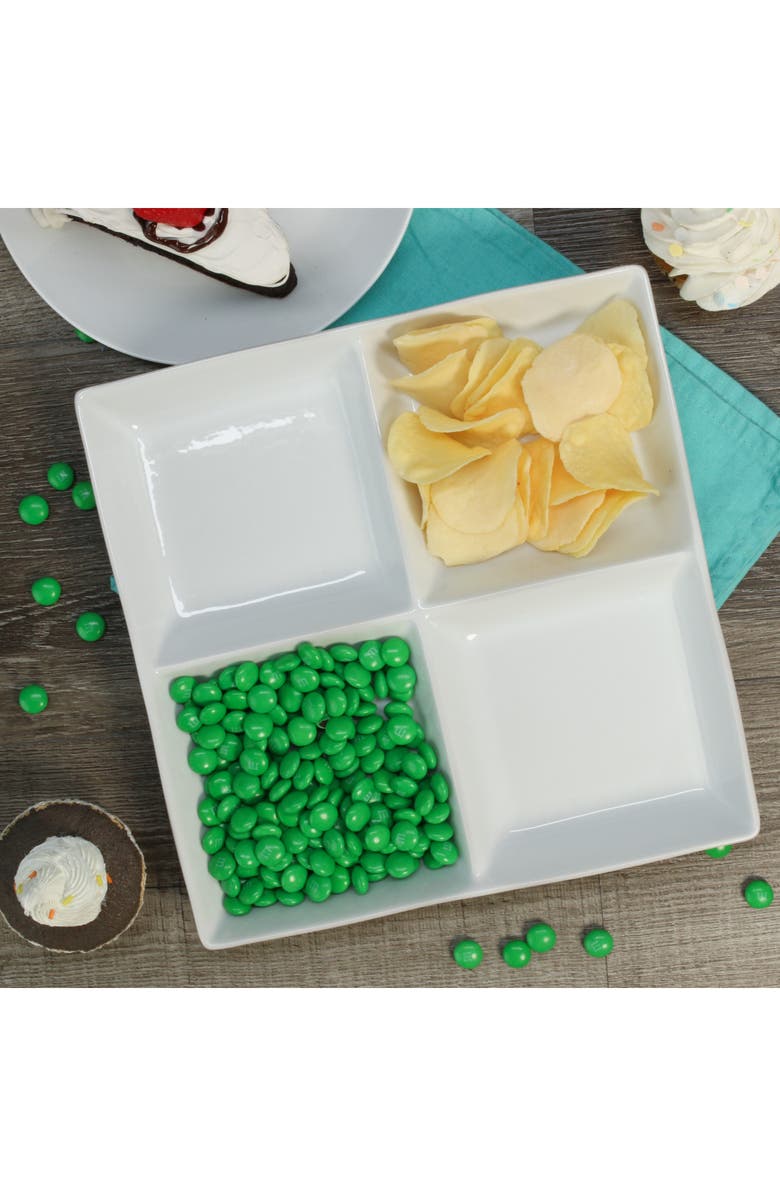 BIA Cordon Bleu Set of 2 4-Compartment Serving Dishes, Alternate, color, White