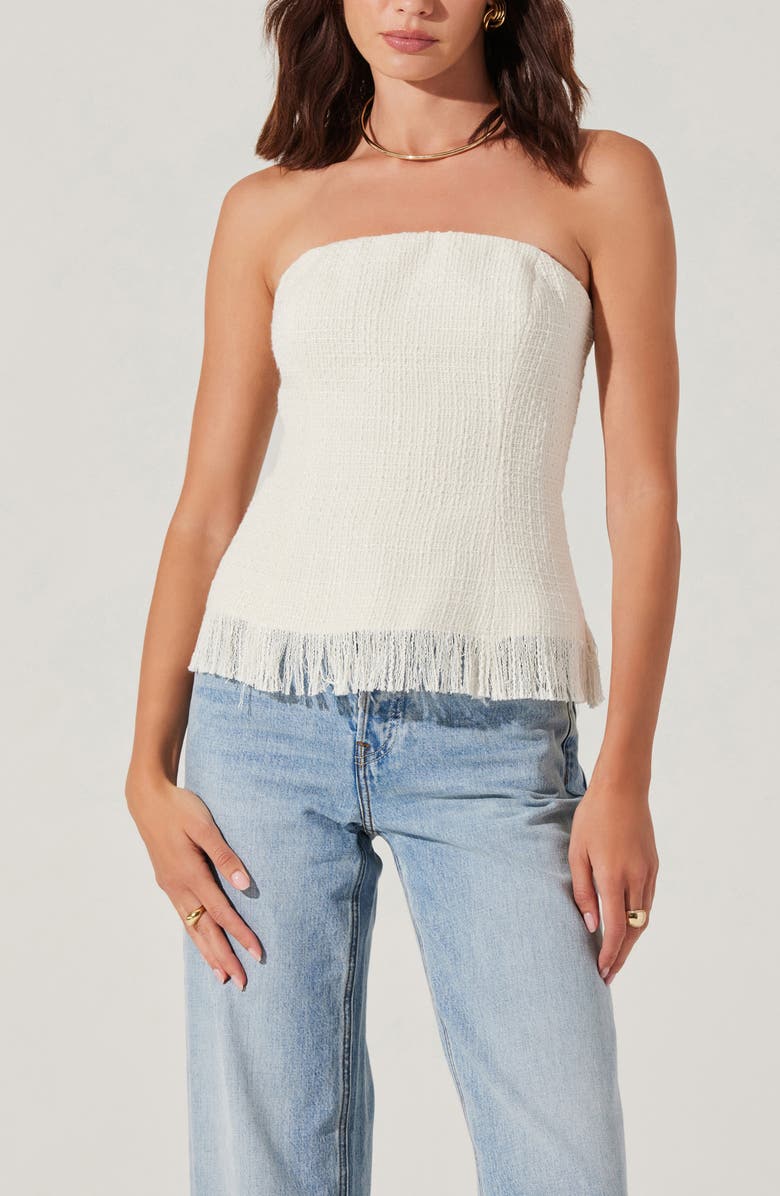 ASTR the Label Lorene Strapless Tweed Top, Alternate, color,