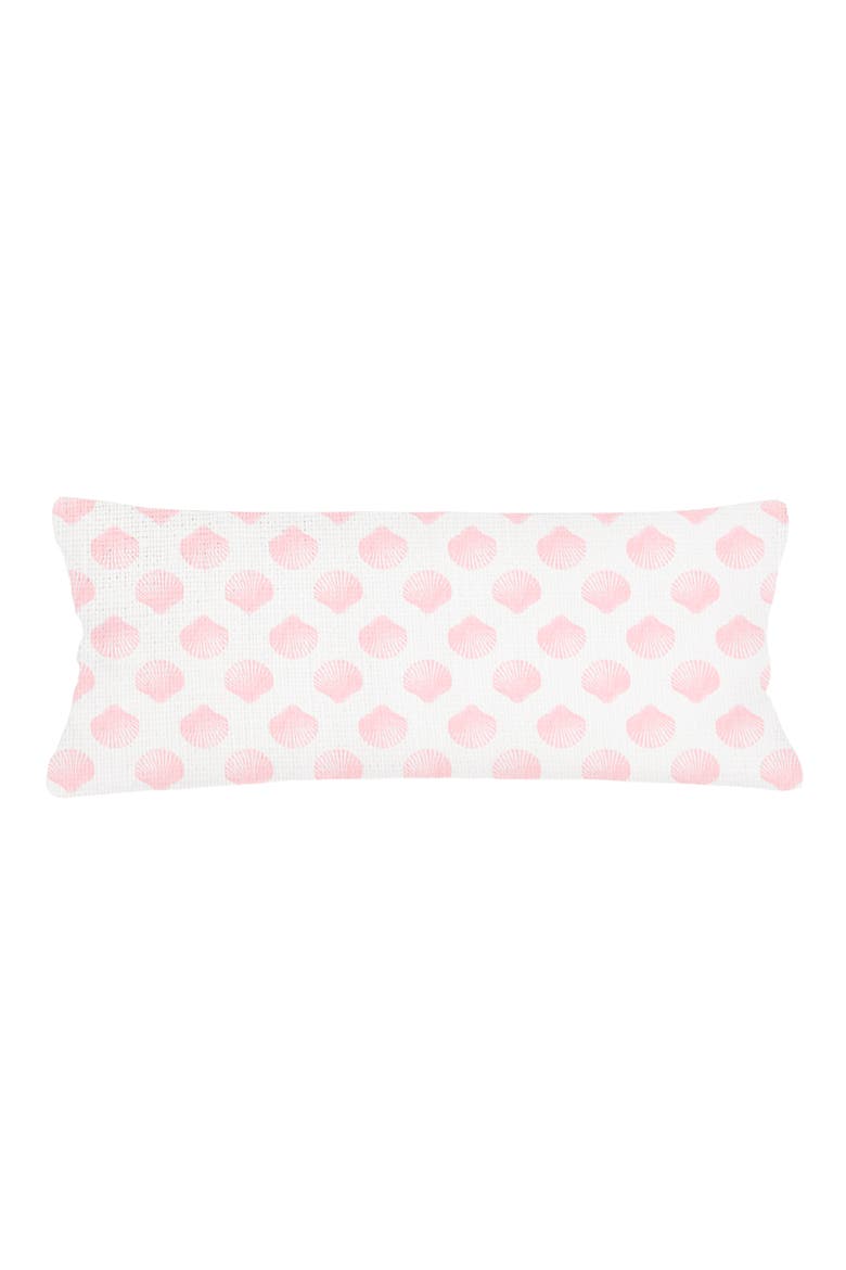 Retro Shell Linen Pillow with Down Insert, Alternate, color, Palm Beach Pink