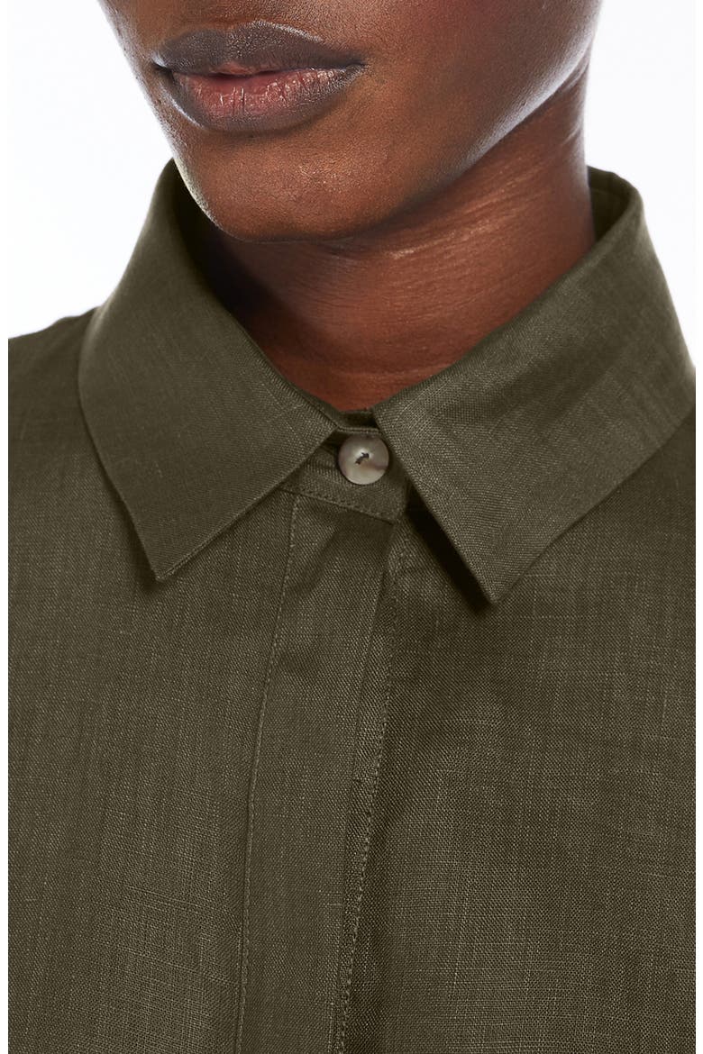 Mirano Linen Button-Up Shirt, Alternate, color, DARK GREEN