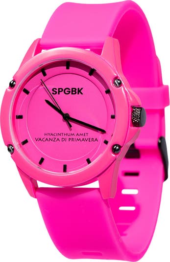 Forever Pink Silicone Strap Watch, 44mm