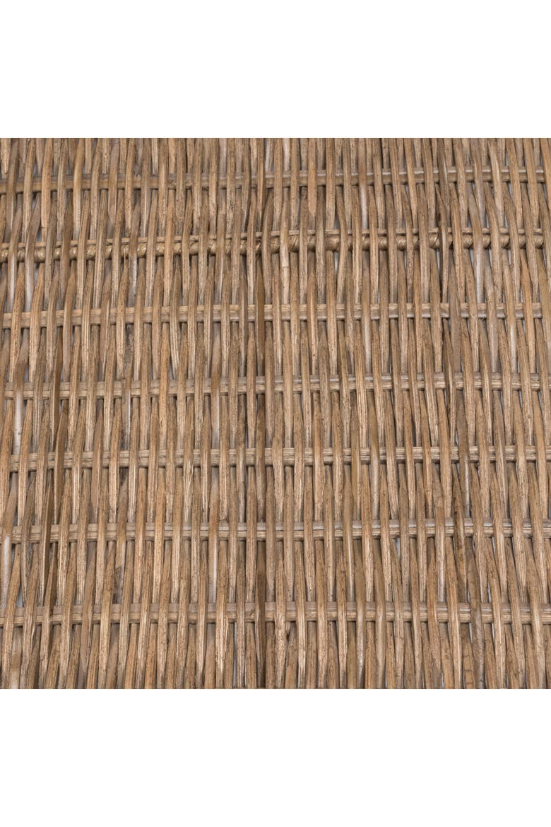 Scalloped 21.5" Southwestern Cottage Hand-Woven Rattan Tray with Handles, Natural, Alternate, color, Natural