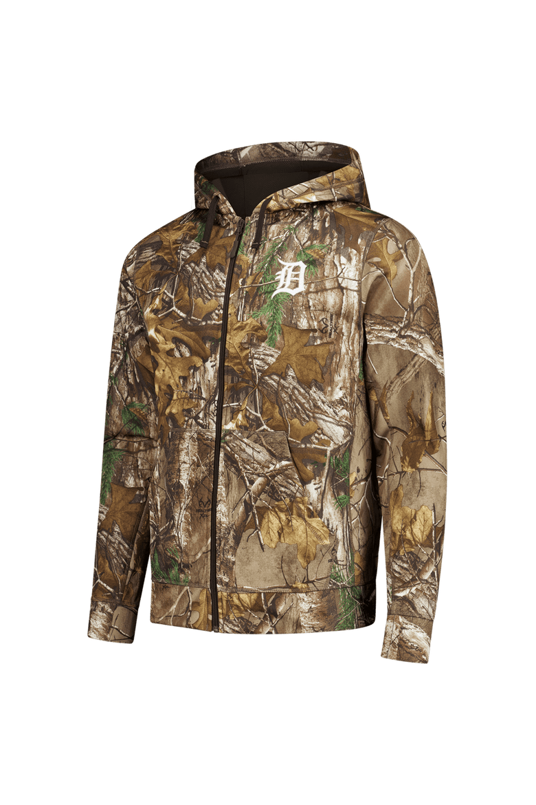 Men's Dunbrooke  Camo Detroit Tigers Trophy Realtree Full-Zip Hoodie, Alternate, color, Camo