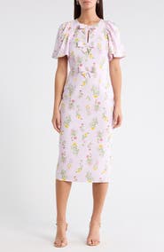 SUGARLIPS Margote Floral Bow Midi Dress
