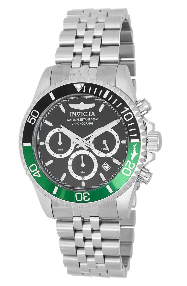 INVICTA Pro Diver Quartz Bracelet Watch, 43mm, Main, color, Black