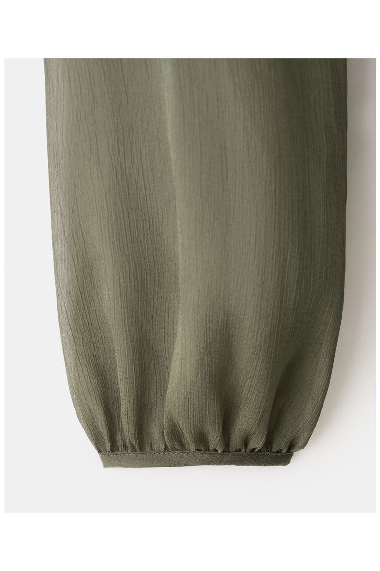 Ruffle Trim Long Sleeve Maxi Dress, Alternate, color, KHAKI GREEN
