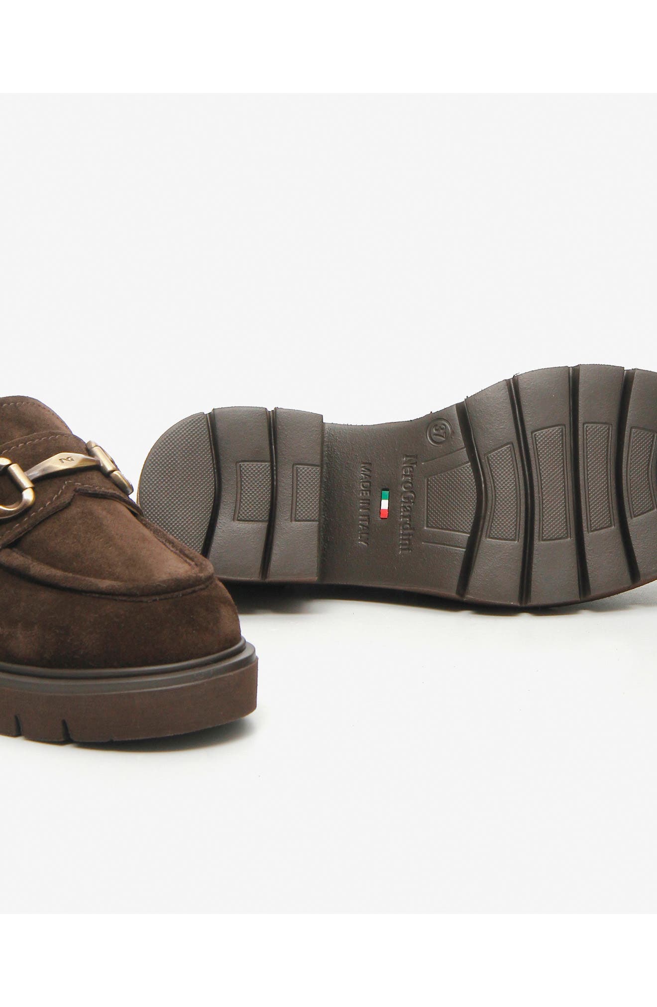 Bit Heeled Loafer, Alternate, color, DARK BROWN