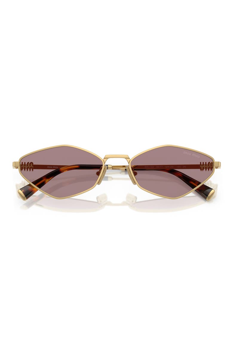 56mm Irregular Sunglasses, Alternate, color, LITE BROWN