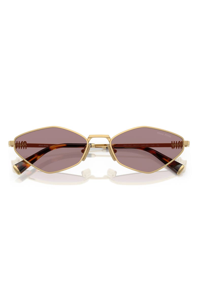 Miu Miu 56mm Irregular Sunglasses, Alternate, color, Lite Brown