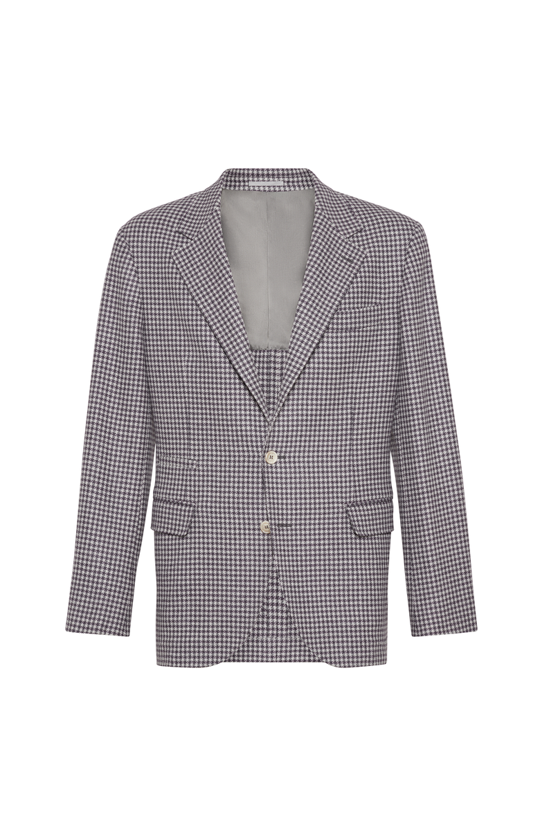 Brunello Cucinelli Houndstooth deconstructed blazer, Main, color, Burgundy