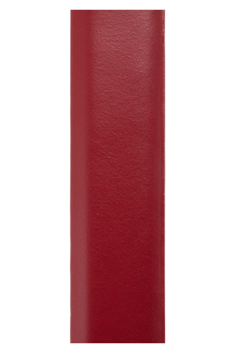 Triple Metal Keeper Leather Belt, Alternate, color, WILD CRANBERRY