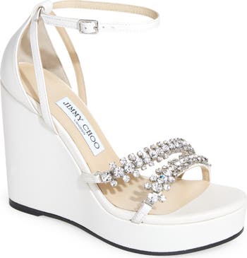 Jimmy Choo Bing Crystal Embellished Platform Wedge Sandal (Women 