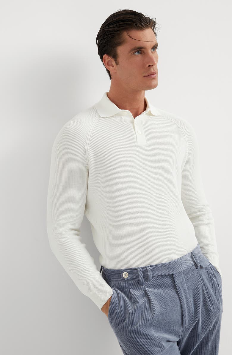 Brunello Cucinelli Polo-style sweater, Alternate, color, 