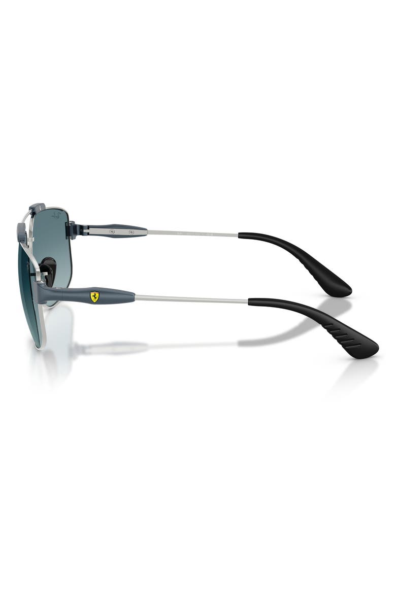 Ray-Ban 58mm Ferrari Gradient Square Sunglasses, Alternate, color, Silver / Blue Gradient Grey