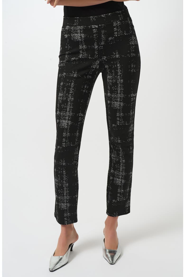 Jacquard Sweater Knit Straight Leg Pants, Main, color, BLACK/ OFF-WHITE
