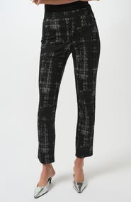 Joseph Ribkoff Jacquard Sweater Knit Straight Leg Pants