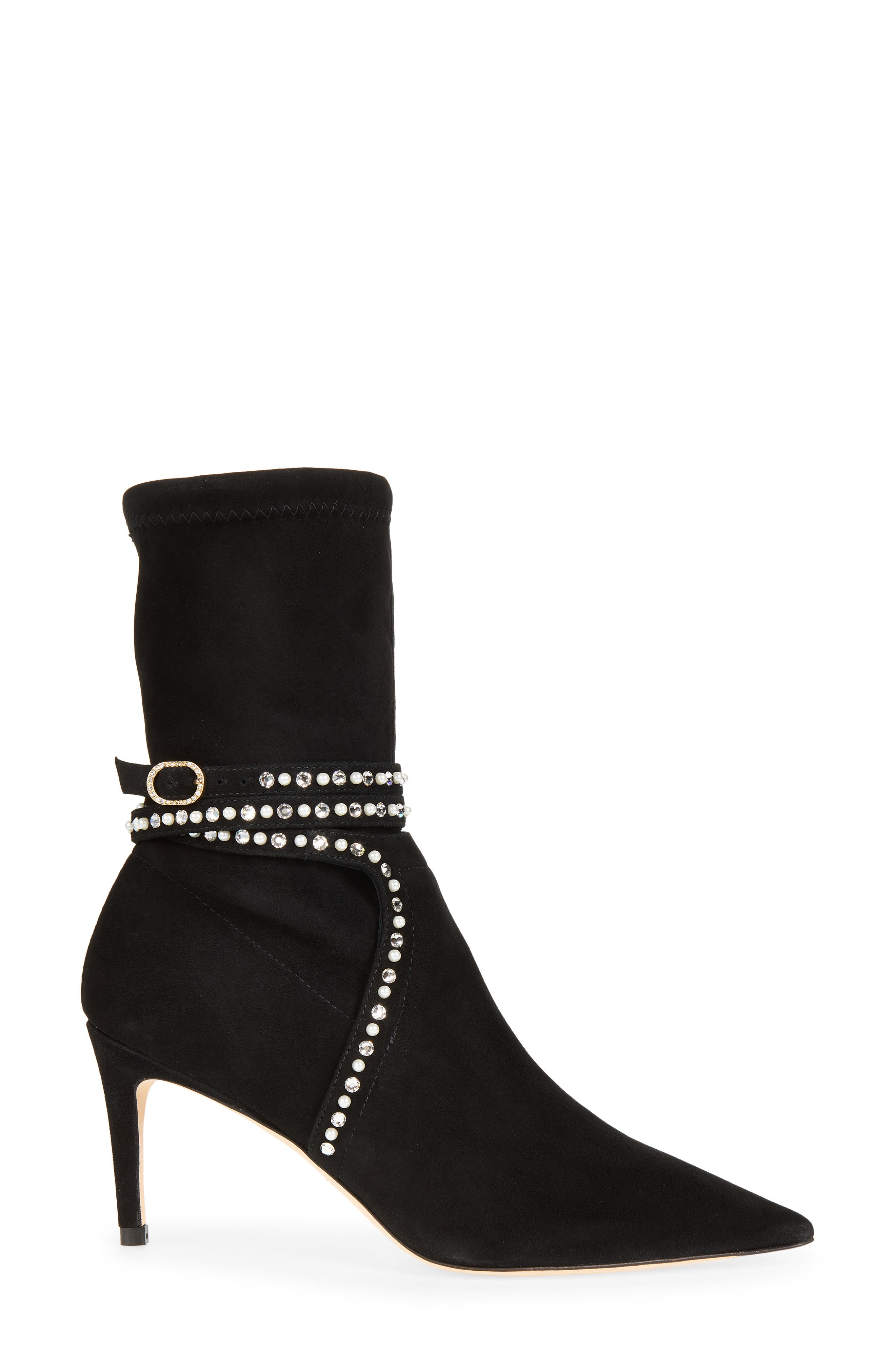 Shine 75 Pointed Toe Bootie, Alternate, color, BLACK