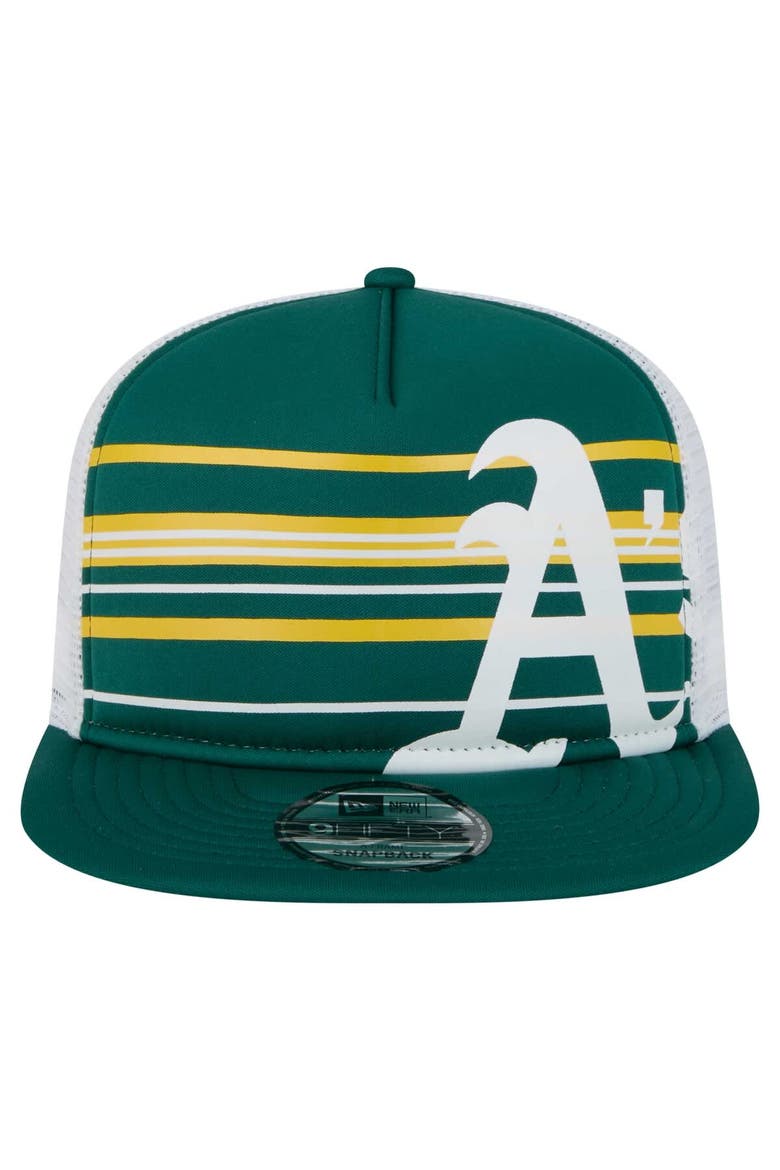 Men's New Era  Green Athletics 9FIFTY A-Frame Trucker Snapback Hat, Alternate, color, Green