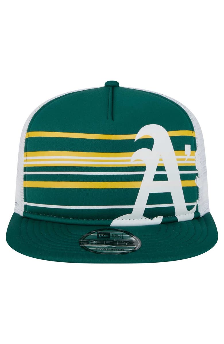 New Era Men's New Era Green Athletics 9FIFTY A-Frame Trucker Snapback Hat, Alternate, color, Green