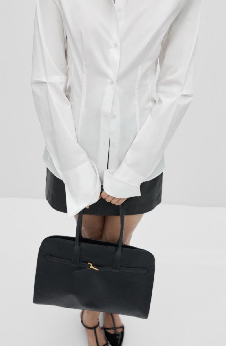 MANGO Extended Cuff Button-Up Shirt, Alternate, color,