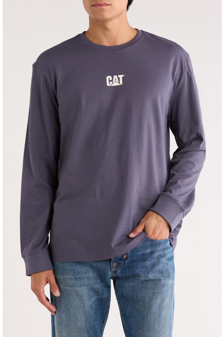 Relaxed Fit Logo Long Sleeve T-Shirt, Main, color, GREYSTONE