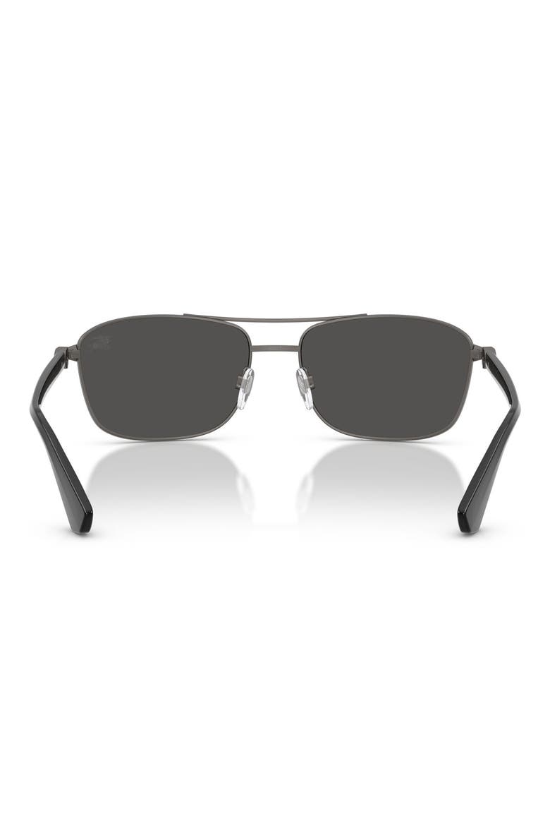 60mm Rectangular Sunglasses, Alternate, color, MATTE GREY