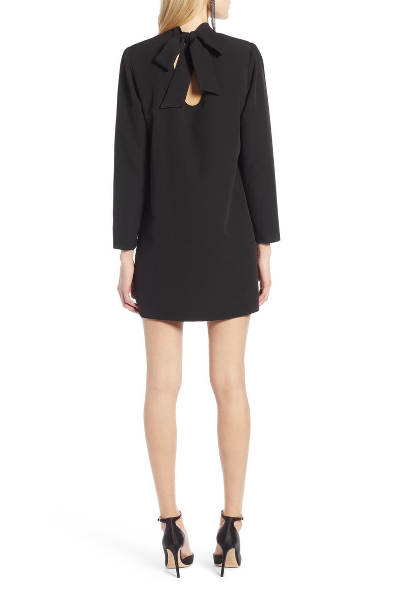 Halogen Bow Back Ponte Shift Dress, Alternate, color, BLACK