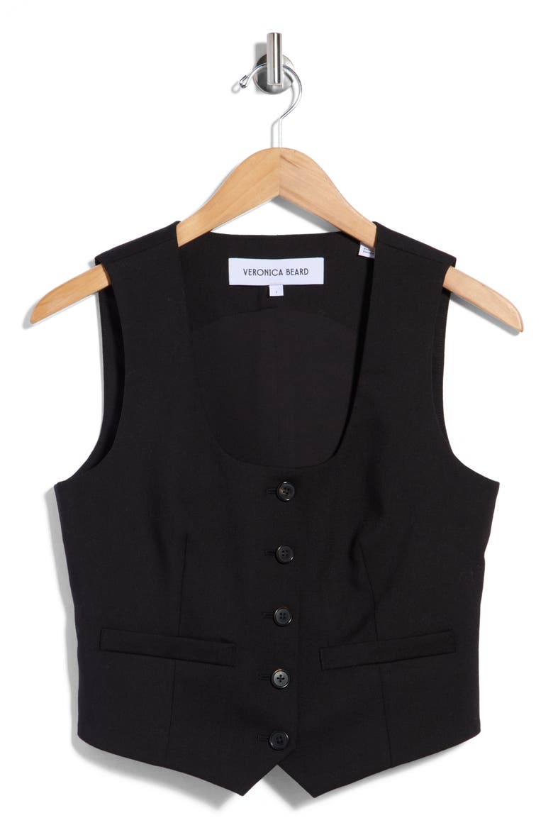 Morris Wool Blend Vest, Main, color, BLACK