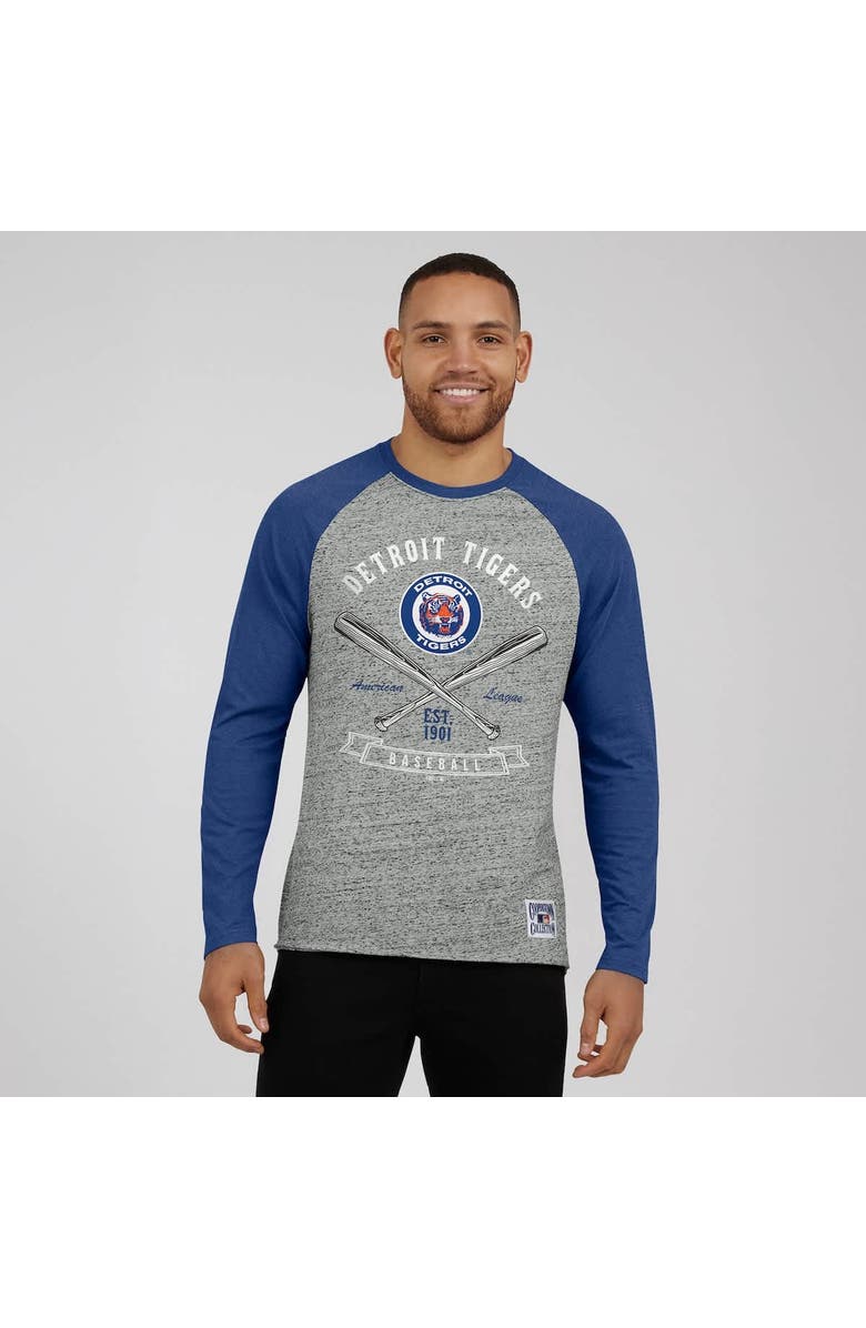 Darius Rucker Collection by Fanatics Men's Darius Rucker Collection by Fanatics  Heather Gray Detroit Tigers Raw Edge Raglan Long Sleeve Baseball T-Shirt, Alternate, color, 
