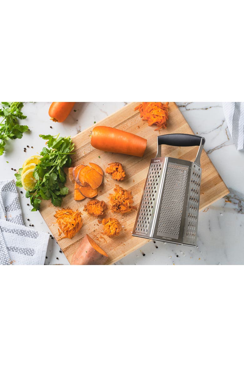 6 Sided Boxed Grater With Bonus Ginger Grater, Alternate, color, Silver