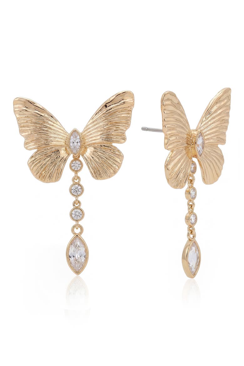 Fluttering Glow Drop Earrings, Main, color, GOLD