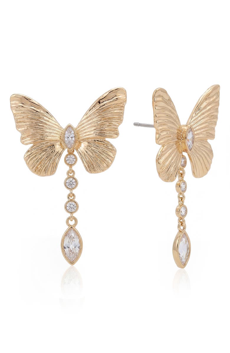 Ettika Fluttering Glow Drop Earrings, Main, color, Gold